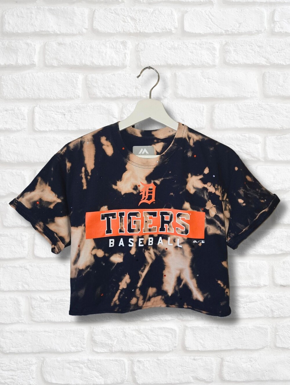 Detroit Tigers Crop Top W/Rhinestones
